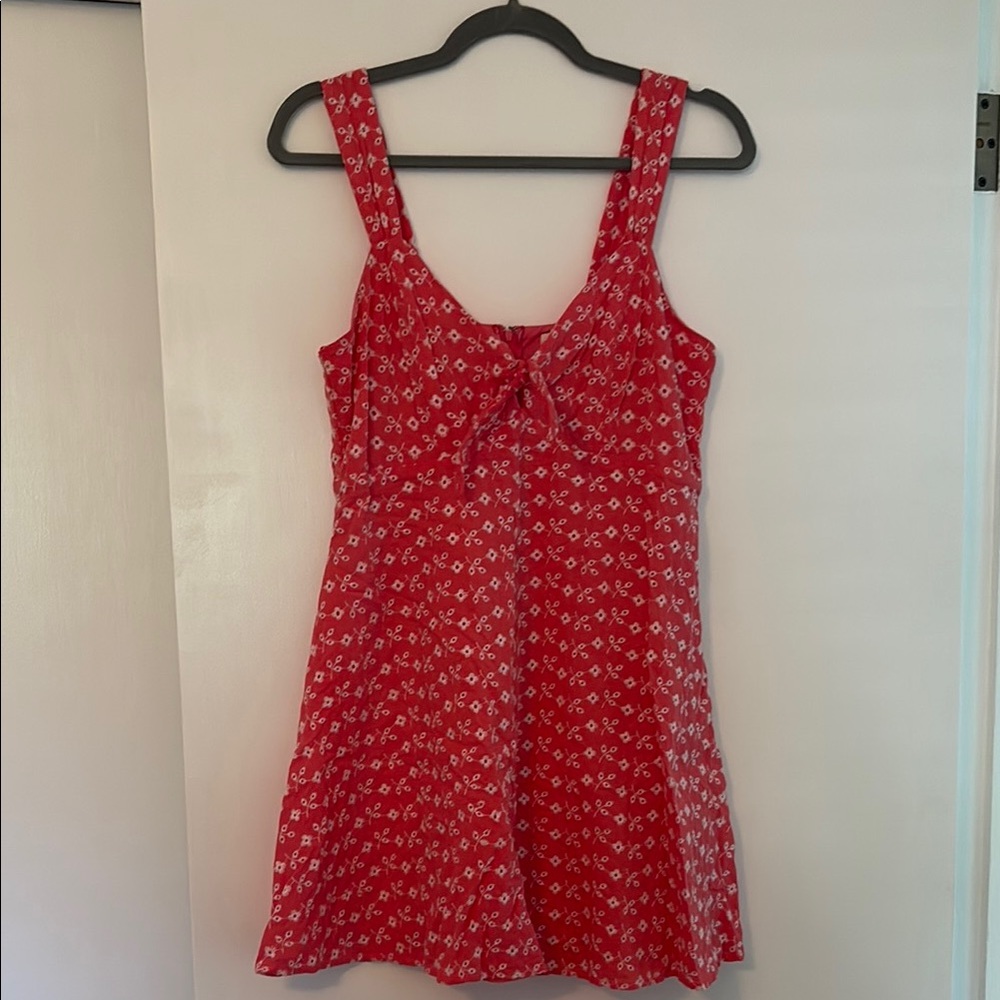 Red Floral Sleeveless Dress